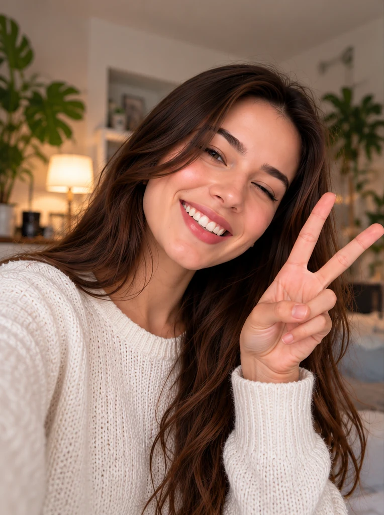 An adult ready to start a friendly video conversation